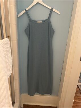 Sadie & Sage Slate Blue Midi Slip Dress